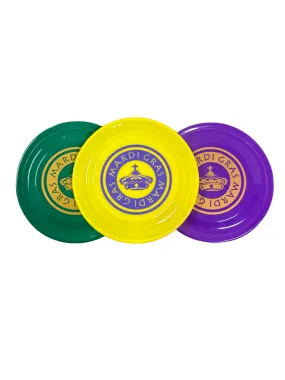 7" Purple, Green, and Gold Frisbees 1 Dozen