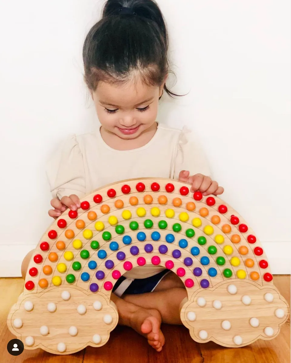 Little Pegs Rainbow Peg Boards Australian Early Educational Toys