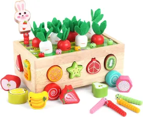 Wooden Carrot Harvest Educational Toy